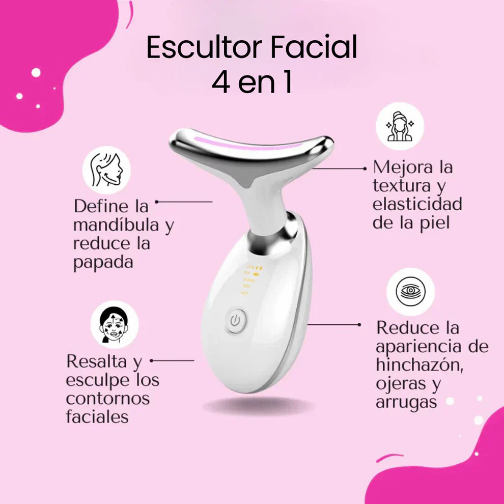 Masajeador Lifting LED 3 en 1 – Rejuvenece y Reafirma Tu Piel en Casa