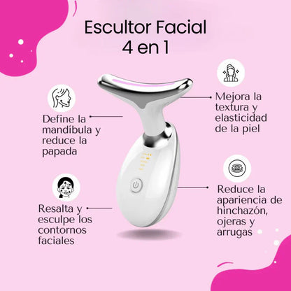 Masajeador Lifting LED 3 en 1 – Rejuvenece y Reafirma Tu Piel en Casa