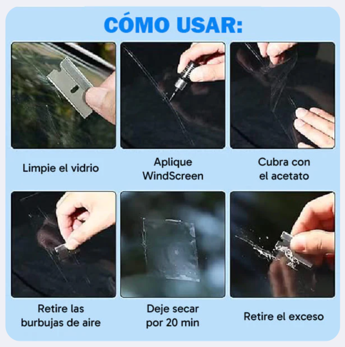 NUEVO LIQUIDO REPARADOR DE VIDRIO + ENVIO GRATIS