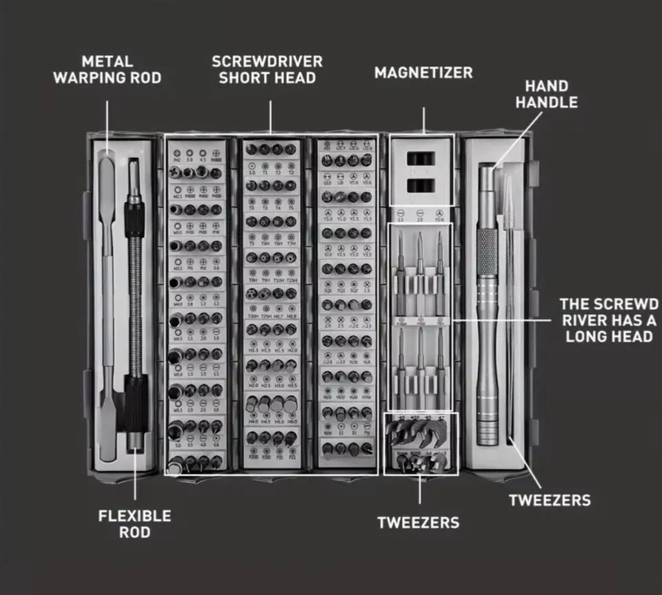 🔥Juego de destornilladores multifuncionales de acero de precisión 128 en 1🔥-50% oferta exclusiva